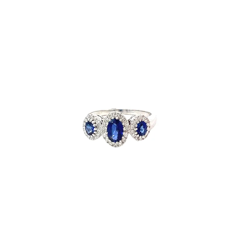 Grab Your Favorite Jewelry At The Lowest Prices 14 Karat White Gold Diamond Sapphire Ring