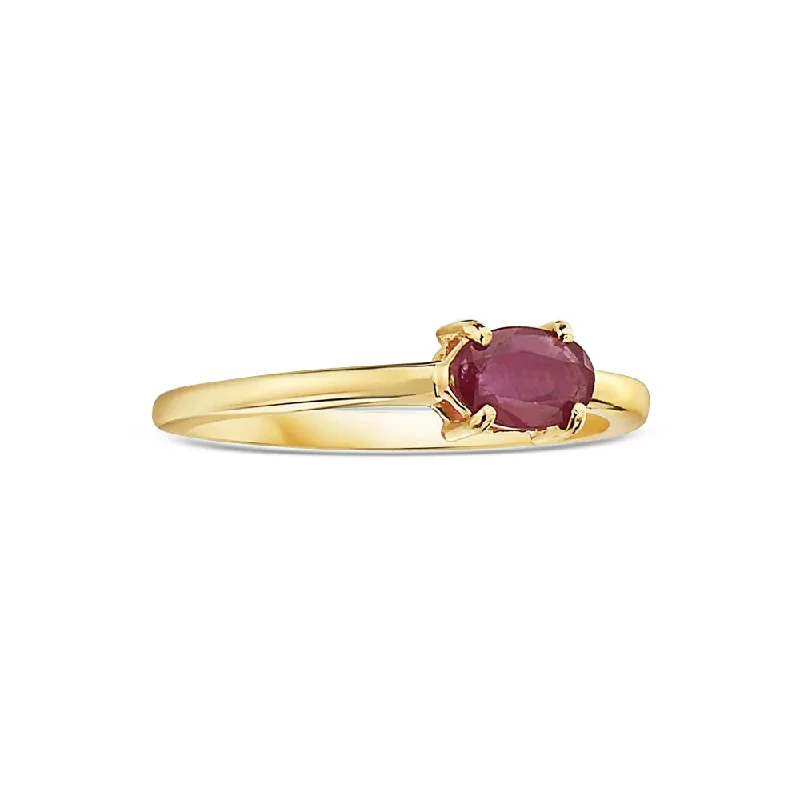 Shine In Style – Shop Jewelry Discounts Today Oval Cut Red Ruby Solitaire Ring (0.58ct) 4-Prongs Setting in 14K Gold