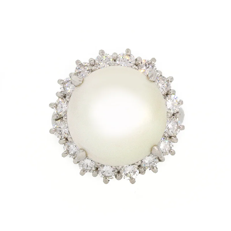 Elegant Designs, Unbeatable Discounts – Shop Jewelry Now South Sea Pearl & Diamond Platinum Cocktail Ring