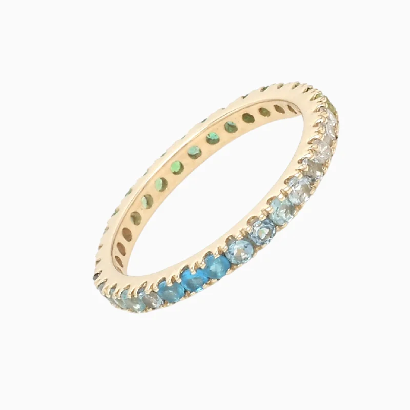 Elegant Rose Gold Jewelry For A Stylish Touch Blue & Green Ombre Gemstone Ring