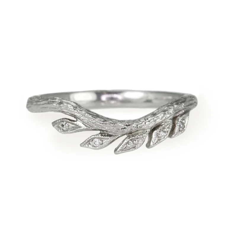 Jewelry Sale Bonanza – Grab Your Sparkle Now Platinum and Diamond Curved "Wheat" Band
