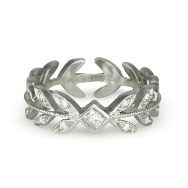Bohemian-Inspired Jewelry For Free-Spirited Fashion Platinum and Diamond "Wheat" Ring