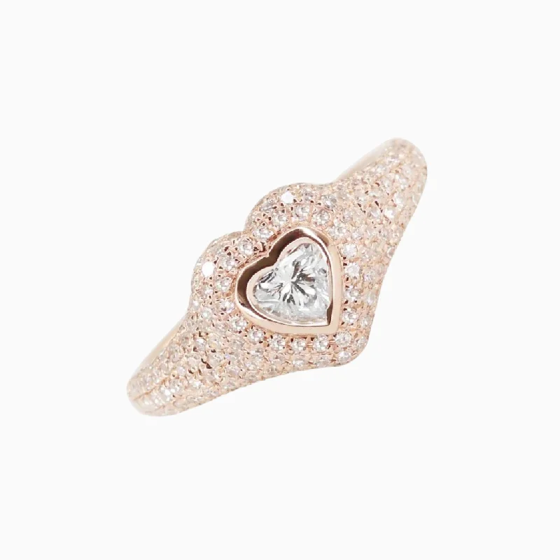 Best Jewelry Sale – Shop Exclusive Designs Now Diamond Heart Pinky Signet Ring