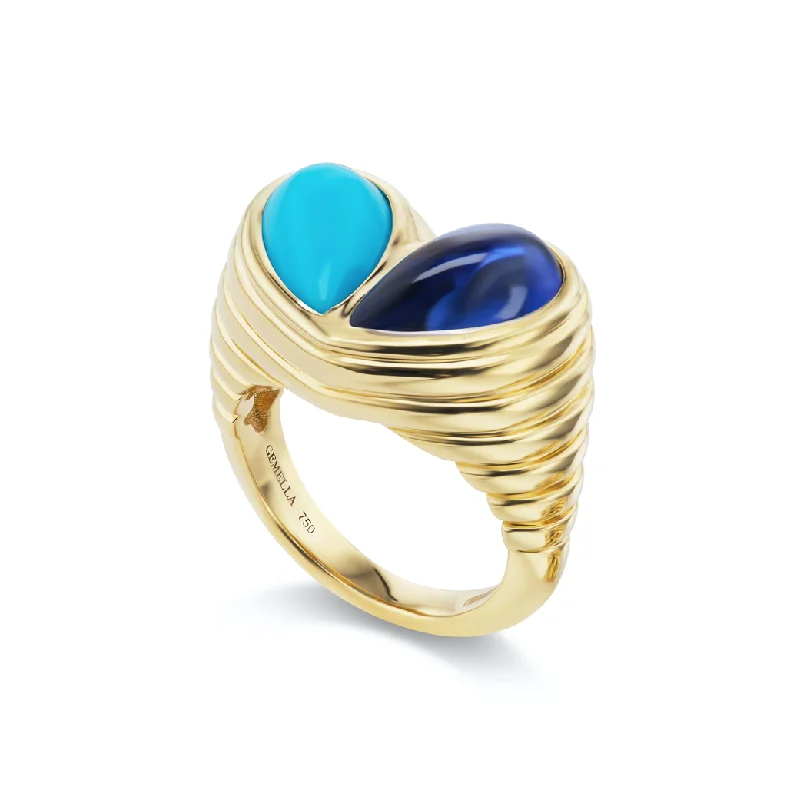 The Perfect Jewelry Piece At The Perfect Discount Jumbo Sweetheart Ring Turquoise & Blue Sapphire