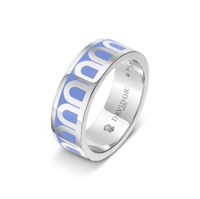 Flash Sale On Elegant Jewelry – Don't Miss Out L'Arc de DAVIDOR Ring MM, 18k White Gold with Hortensia Lacquered Ceramic