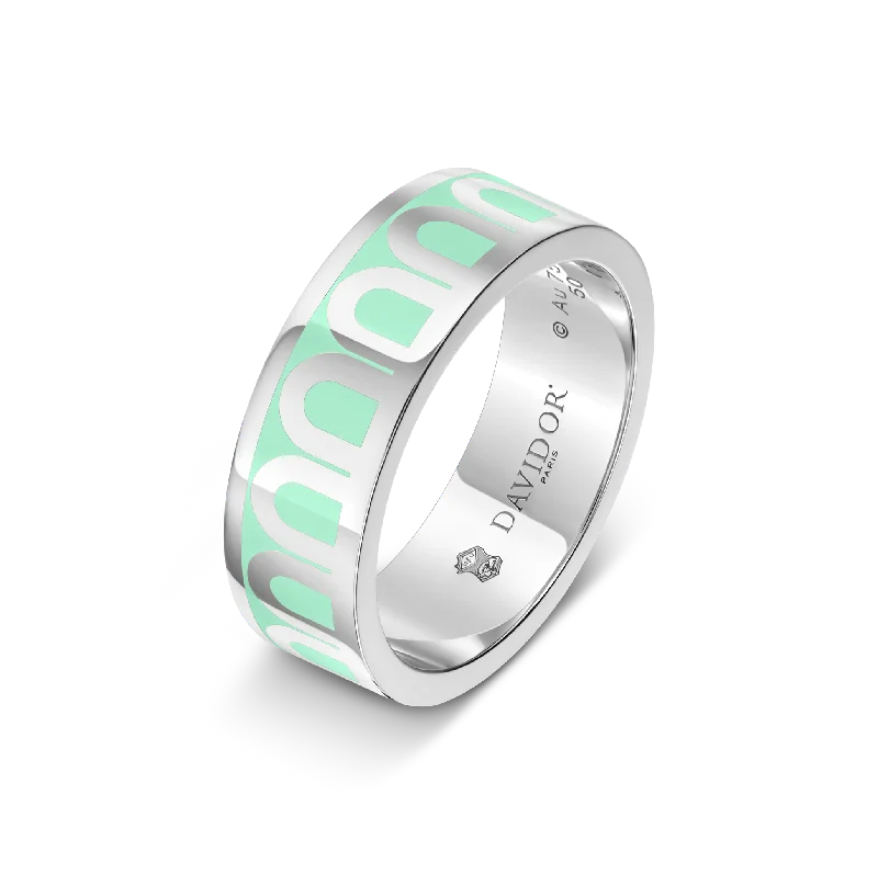 Jewelry Sale Alert – Shop Timeless Elegance Today L'Arc de DAVIDOR Ring MM, 18k White Gold with Palm Beach Lacquered Ceramic