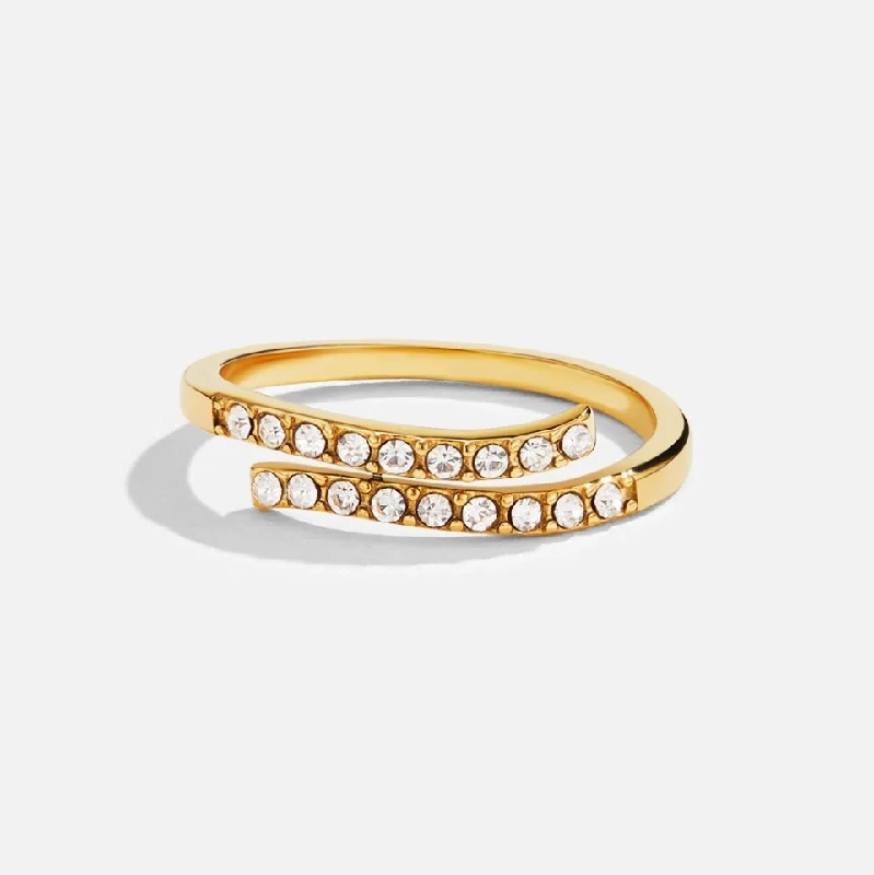 Glamorous Jewelry, Glamorous Deals – Shop Now Layered Gold & Crystal Wrap Ring