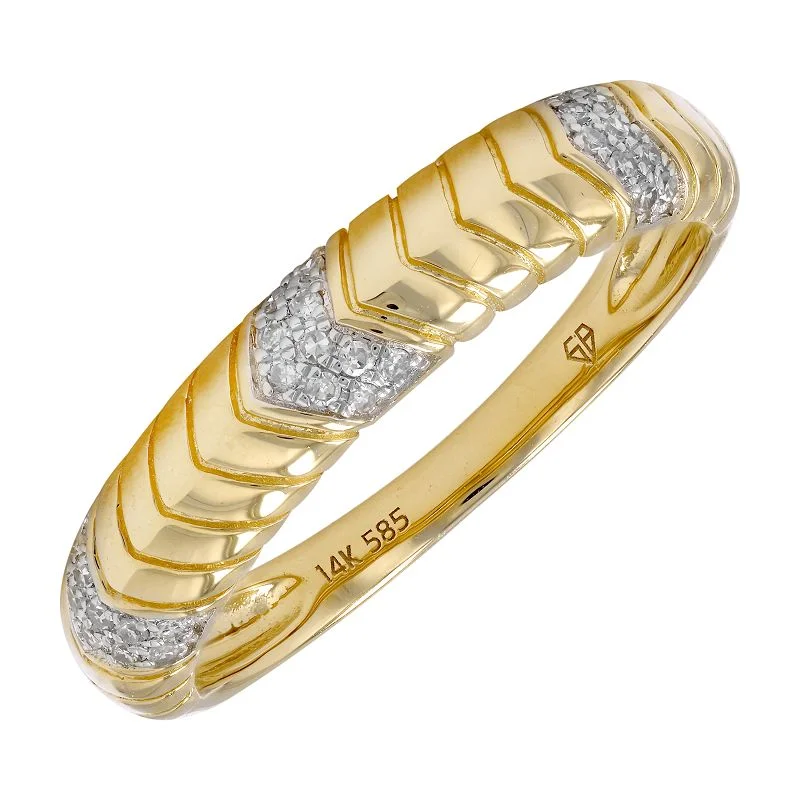 Shop Dazzling Jewelry At The Best Prices LEA CHEVRON GOLD + DIAMOND BAND RING