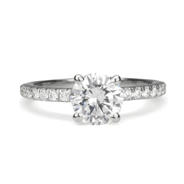 Fashion-Forward Jewelry At Incredible Prices Platinum Mount with Prong-Set Center Stone and Diamond Shoulders