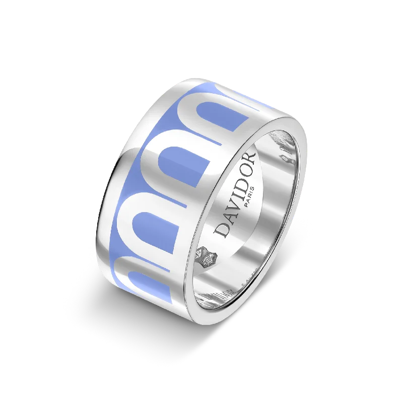 Shop Stylish Jewelry Now And Save Big L'Arc de DAVIDOR Ring GM, 18k White Gold with Hortensia Lacquered Ceramic