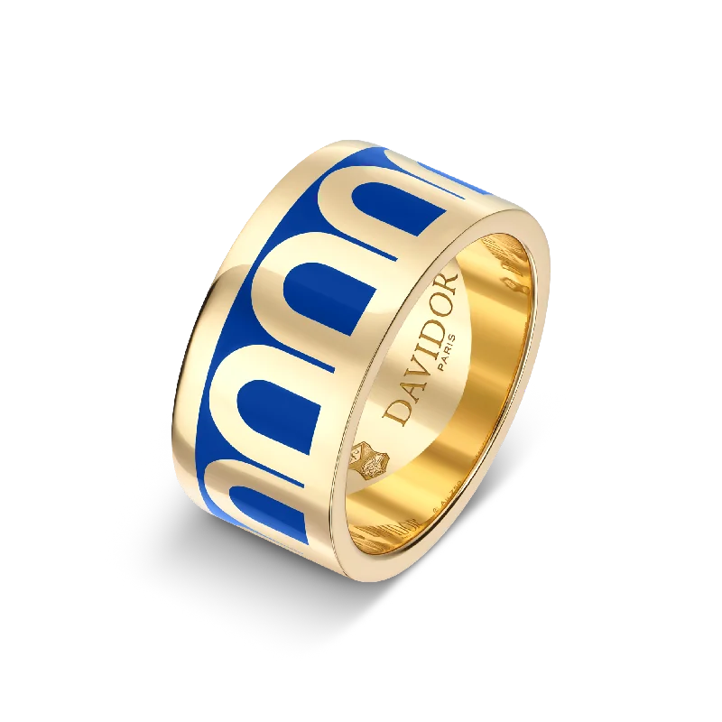 L'Arc de DAVIDOR Ring GM, 18k Yellow Gold with Riviera Lacquered Ceramic