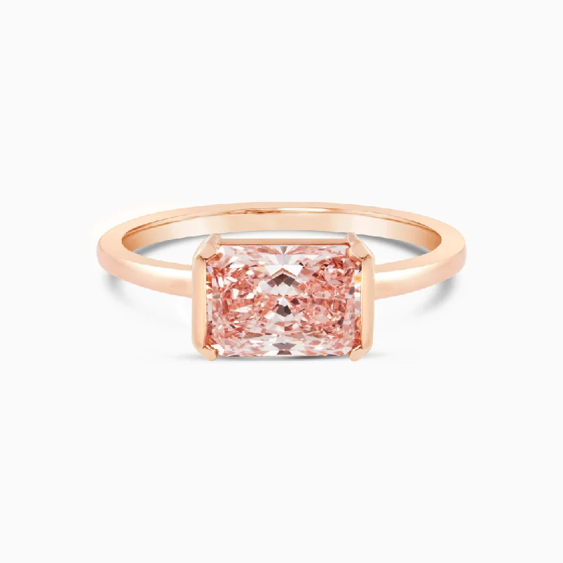 Eco-Friendly Sustainable Jewelry For Conscious Buyers Pink Diamond East West Half Bezel Ring