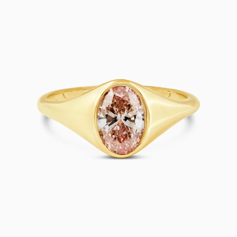 Get The Sparkle You Love At Prices You Adore Pink Diamond Oval Signet Ring