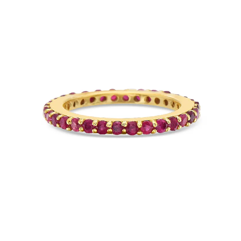 Dazzle In Elegance With Our Biggest Jewelry Sale Ruby Eternity Band Ring (1.75 ct.) 4-Prongs Setting in 14K Gold