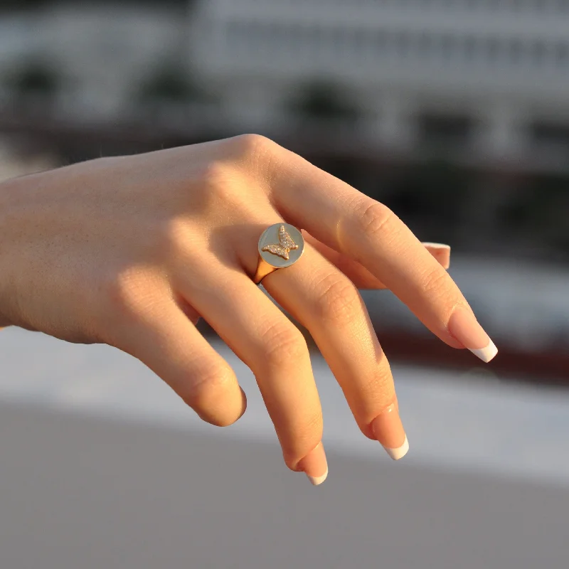 Exclusive Jewelry Offers – Shine For Less JILLIA BUTTERFLY SIGNET RING