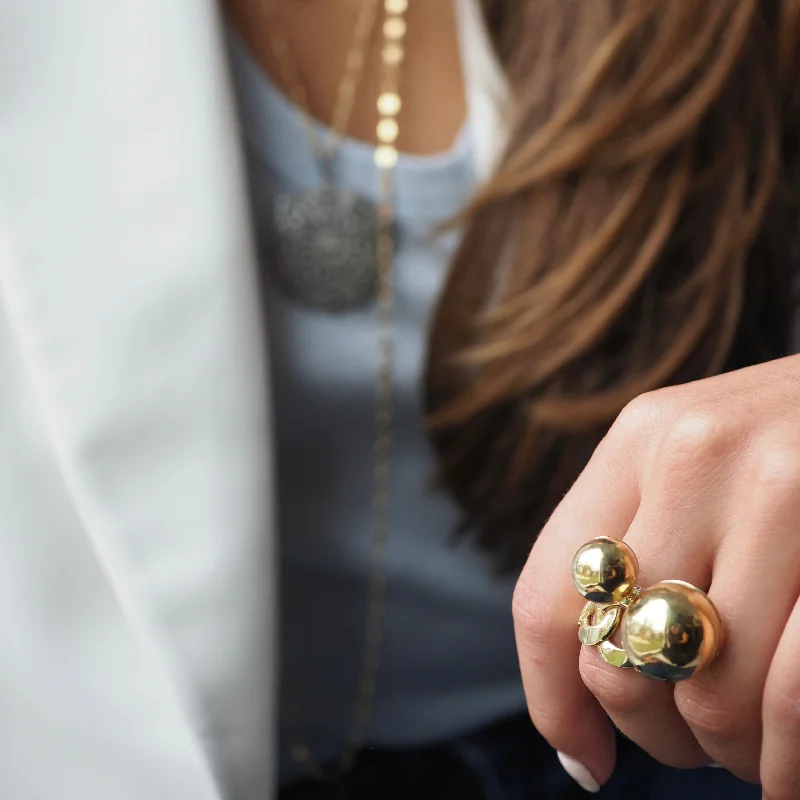 Versatile Layering Jewelry For Effortless Chic TATE DOUBLE BALL RING