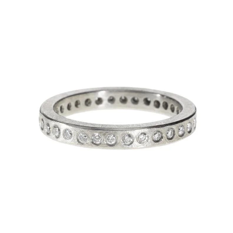 Fashion-Forward Geometric Jewelry For Contemporary Style Palladium and Gypsy Set Diamond Ring