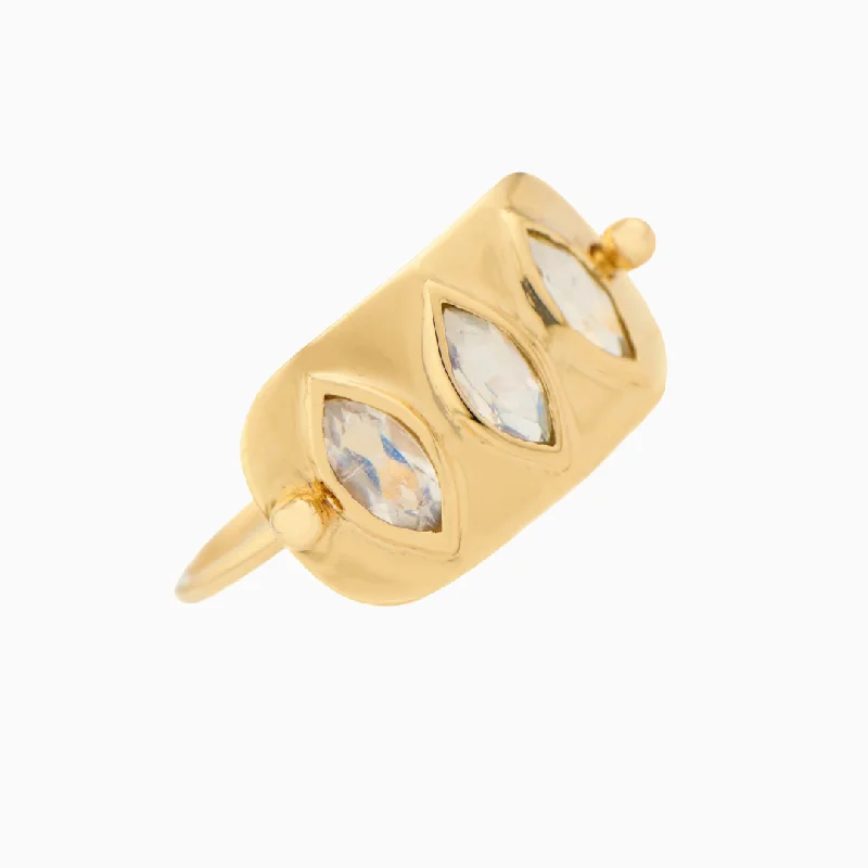 Bestselling Jewelry At Special Promotional Rates Triple Marquise Moonstone Ring