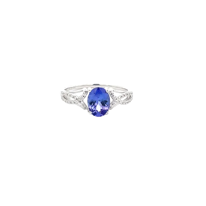 White Gold Diamond Tanzanite Ring