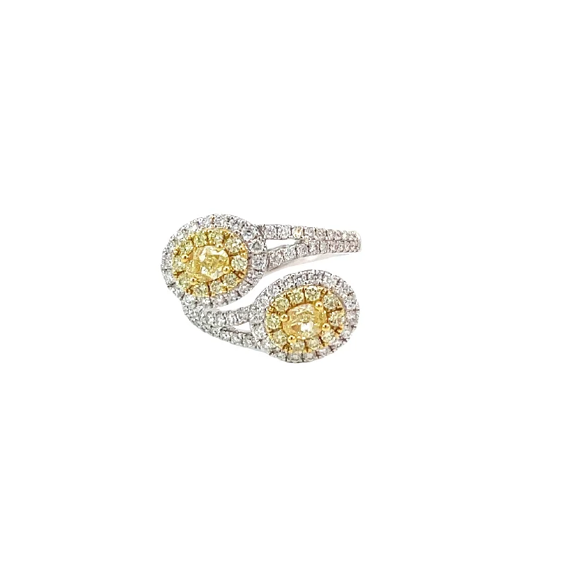 Personalized Jewelry Sale – Meaningful Gifts At Great Prices White Gold Yellow Diamond Bypass Ring