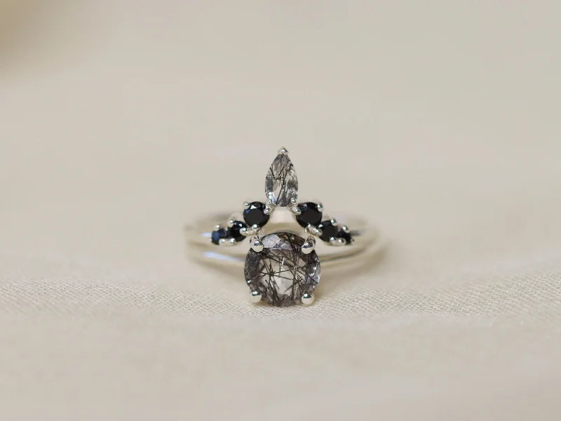 Shop Elegant Jewelry At Unbeatable Prices Diadem Bridal Set with Tourmalinated Quartz and Black Spinel Shop Elegant Jewelry At Unbeatable Prices Diadem Bridal Set with Tourmalinated Quartz and Black Spinel