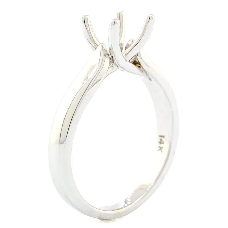 Handcrafted Jewelry Sale – Unique Designs At Low Prices 14K W Gold 4 prong High Polished Mount