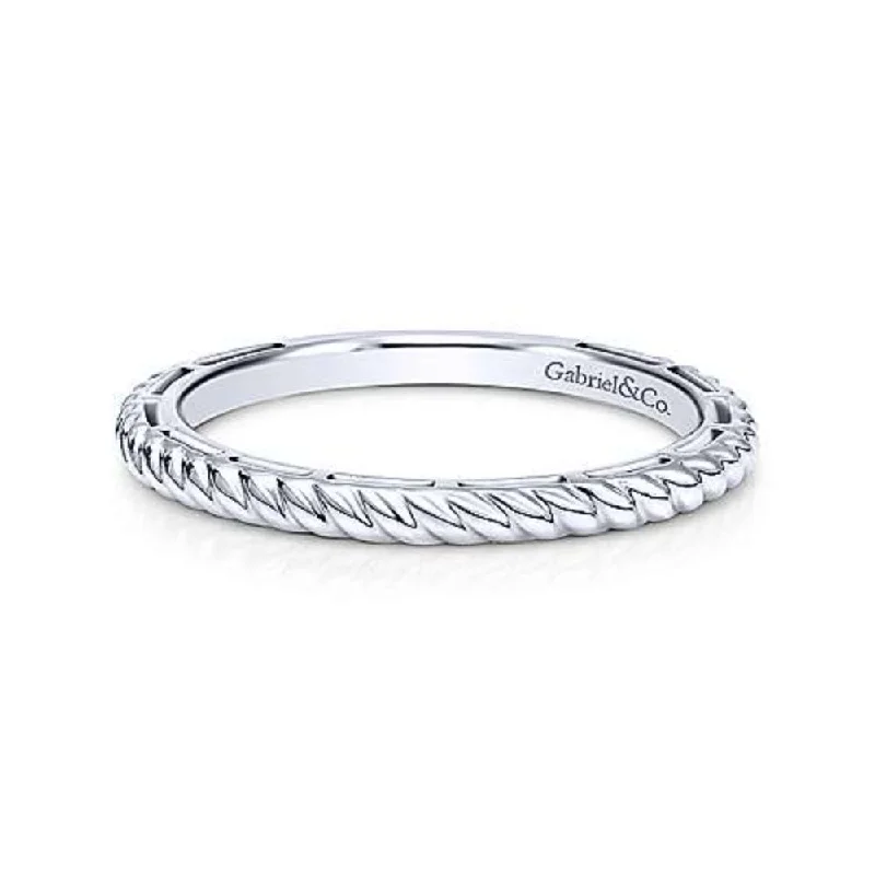 Huge Savings On Timeless Jewelry Collections 14K W Gold Rope textured Stacking Ring