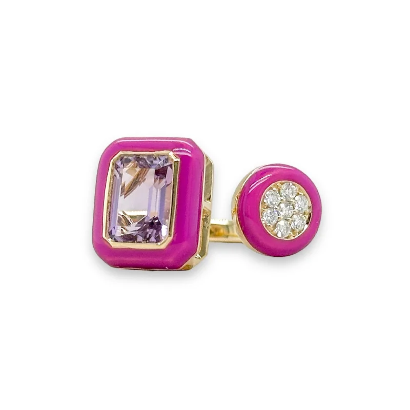Exclusive Jewelry Sale – Grab Timeless Pieces Now 14K Y Gold 0.10ctw Diamond and 1.40ct Amethyst Ring