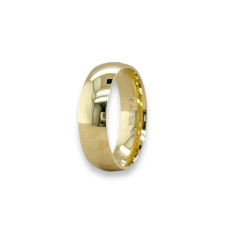 Romantic Heart-Shaped Jewelry For Special Gifts 14K Y Gold 6mm Band
