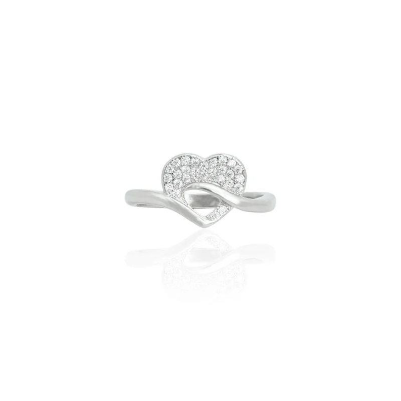 Chic And Stylish Jewelry At Exclusive Prices 925 Silver Sparkling Heart Ring for Women