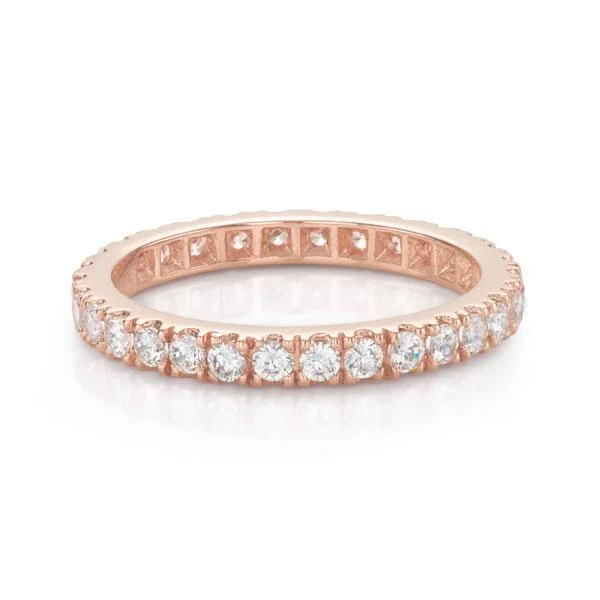 Bold And Beautiful Jewelry Now At Irresistible Prices All-rounder eternity band with 0.9 carats* of diamond simulants in 14 carat rose gold