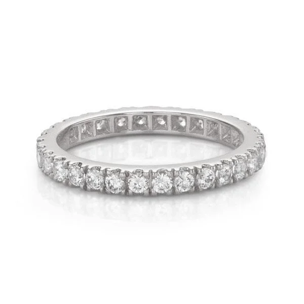 Luxury Jewelry Without The Luxury Price Tag All-rounder eternity band with 0.9 carats* of diamond simulants in 14 carat white gold