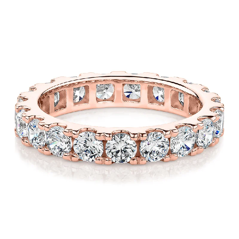 Stunning Jewelry Pieces At The Lowest Prices Ever All-rounder eternity band with 2.09 carats* of diamond simulants in 14 carat rose gold