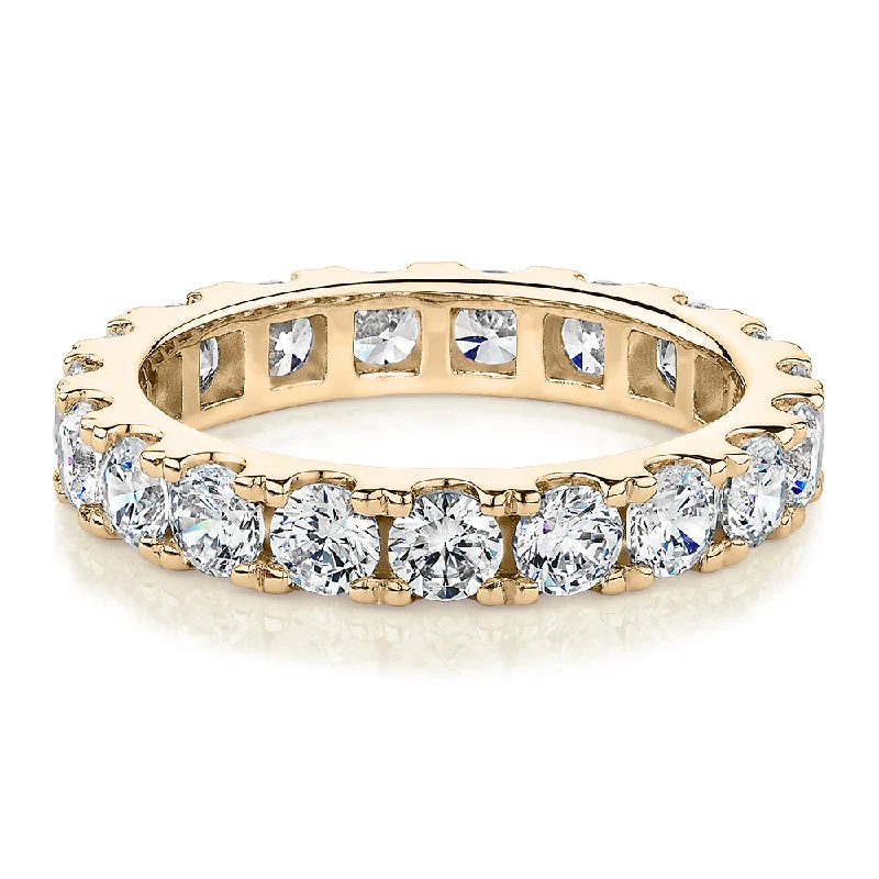 Exclusive Online Discounts On Stylish Jewelry All-rounder eternity band with 2.09 carats* of diamond simulants in 14 carat yellow gold Exclusive Online Discounts On Stylish Jewelry All-rounder eternity band with 2.09 carats* of diamond simulants in 14 carat yellow gold