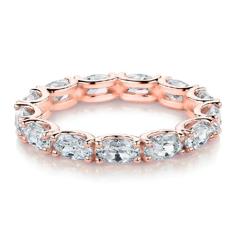 Exclusive Jewelry Sale – Sparkle For Less All-rounder eternity band with 2.94 carats* of diamond simulants in 10 carat rose gold