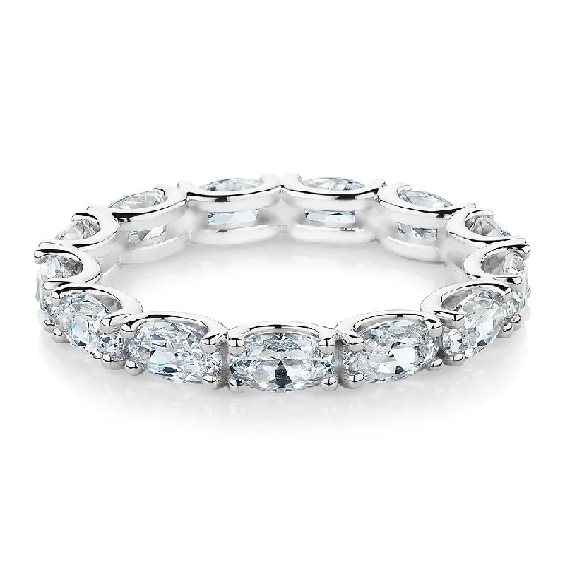Seasonal Jewelry Deals – Elevate Your Style All-rounder eternity band with 2.94 carats* of diamond simulants in 10 carat white gold