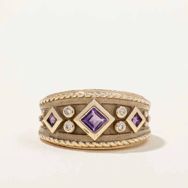 Elegant Rose Gold Jewelry For A Stylish Touch Amethyst & Diamond Ring | 0.40ctw, 0.04ctw | SZ 7.75 |