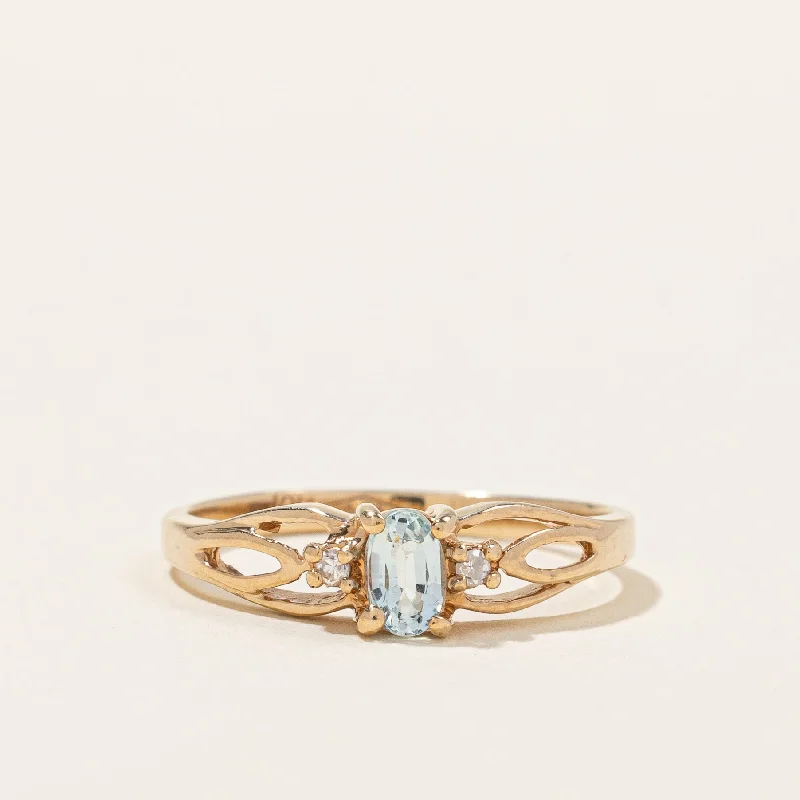 Exclusive Jewelry Markdowns – Limited-Time Offer Aquamarine & Diamond Ring | 0.20ct, 0.02ctw | SZ 6 |