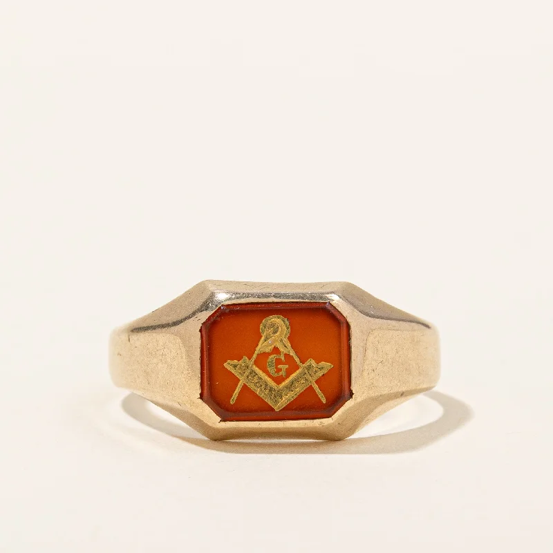 Everyday Jewelry Essentials Now On Sale Carnelian Freemason Ring | 1.25ct | SZ 10.75 |