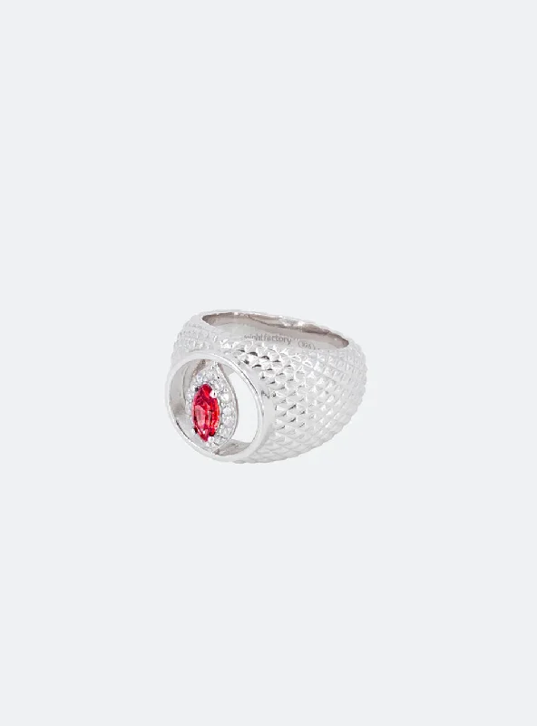 Your Dream Jewelry At Dream Prices Cat-eye cutout Padparadscha cocktail signet ring