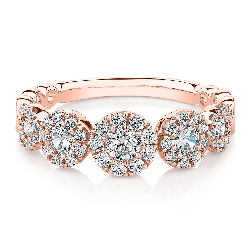 Affordable Luxury Jewelry For Every Occasion Celeste Dress ring with 0.89 carats* of diamond simulants in 10 carat rose gold