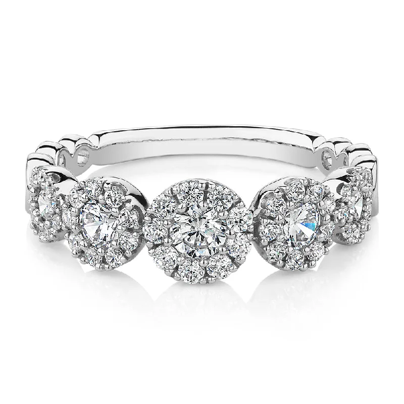 Shop Dazzling Jewelry At The Best Prices Celeste Dress ring with 0.89 carats* of diamond simulants in 10 carat white gold