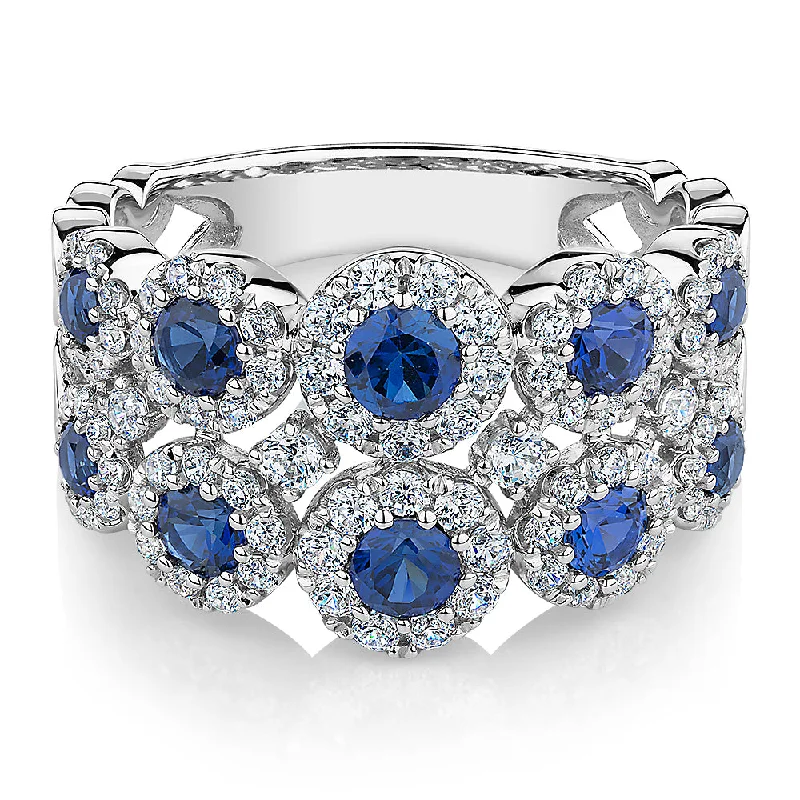Personalized Jewelry Sale – Meaningful Gifts At Great Prices Celeste Dress ring with sapphire simulants and 0.91 carats* of diamond simulants in 10 carat white gold