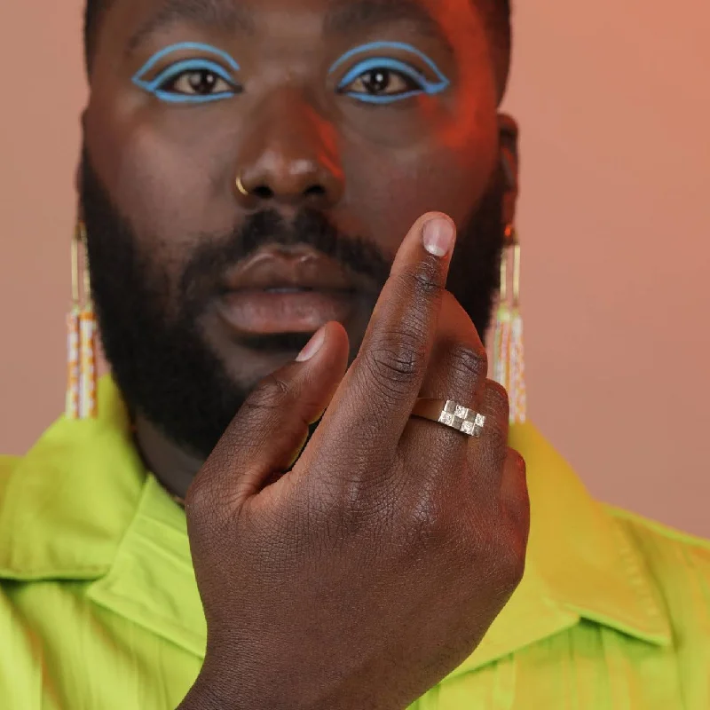 Unmissable Jewelry Sale – Shop Before It's Too Late Checkerboard Signet Ring