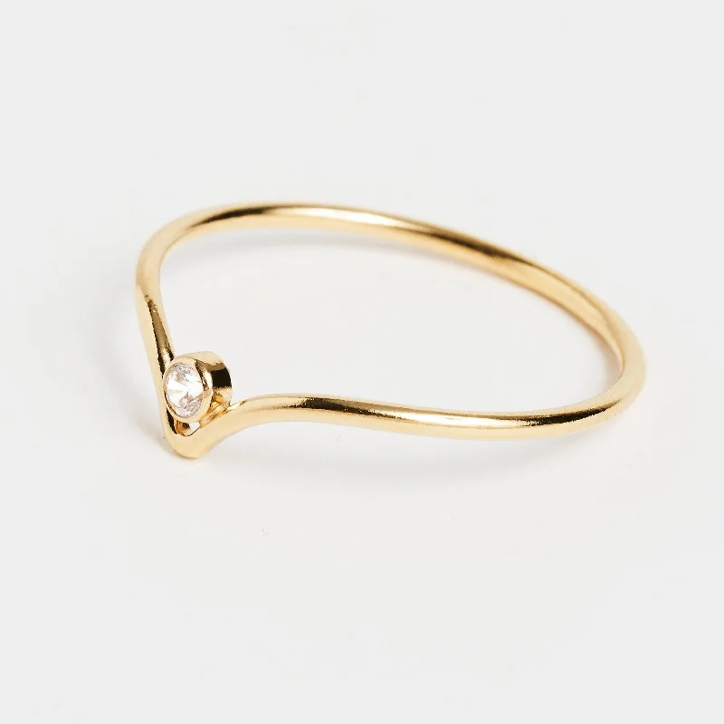 Stunning Jewelry At Even More Stunning Prices Chevron CZ Gold Curved Ring