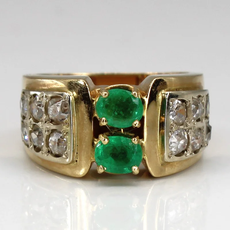 Best Jewelry Sale Prices – Limited-Time Offer Cluster Diamond & Emerald Gold Ring | 1.00ctw | 0.64ctw | SZ 6.75 |