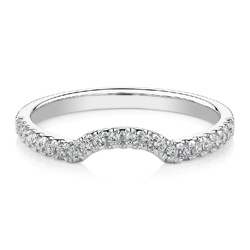 Adjustable Charm Bracelets For A Perfect Fit Curved wedding or eternity band in 10 carat white gold