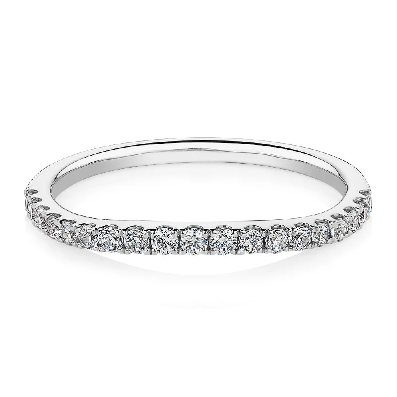 Personalized Jewelry At Special Discount Rates Curved wedding or eternity band in 10 carat white gold Personalized Jewelry At Special Discount Rates Curved wedding or eternity band in 10 carat white gold