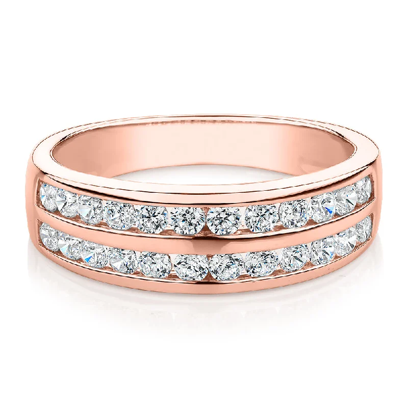 The Perfect Jewelry Piece At The Perfect Price Dress ring with 0.72 carats* of diamond simulants in 10 carat rose gold