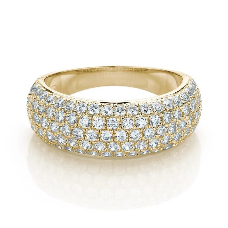 Limited-Time Jewelry Discounts – Shine Without The Splurge Dress ring with 1.4 carats* of diamond simulants in 10 carat yellow gold